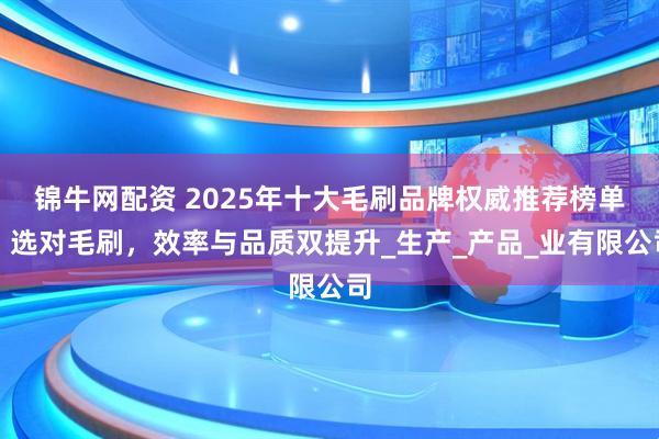 锦牛网配资 2025年十大毛刷品牌权威推荐榜单：选对毛刷，效率与品质双提升_生产_产品_业有限公司